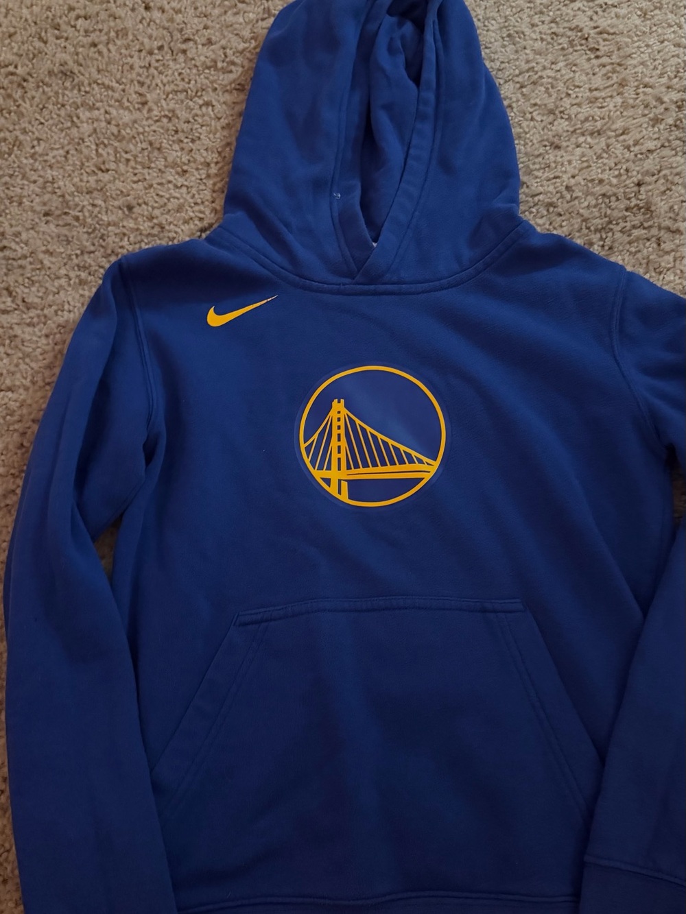 Nike Youth Blue Hoodie with Yellow Warriors Logo